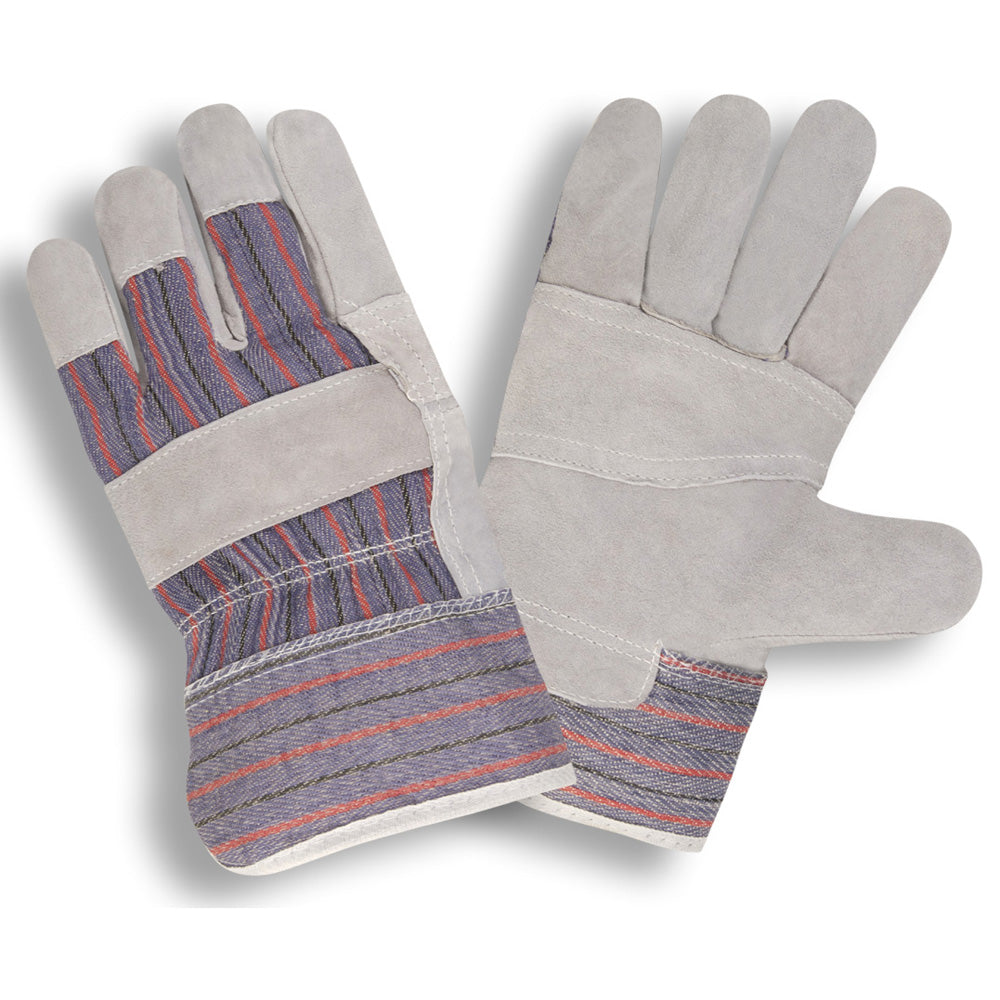 LEATHER PALM GLOVE - ECONOMY SPLIT, STARCHED CUFF - Pack of 12
