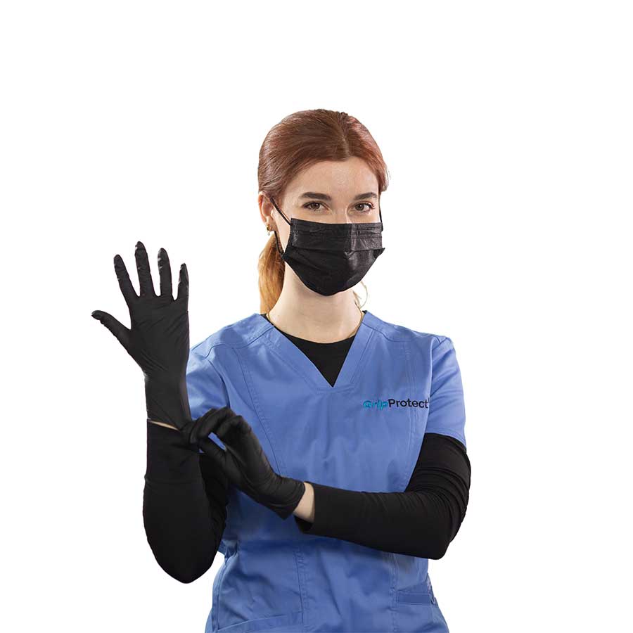 5 MIL POWDER FREE BLACK NITRILE GLOVES - 10 Boxes of 100