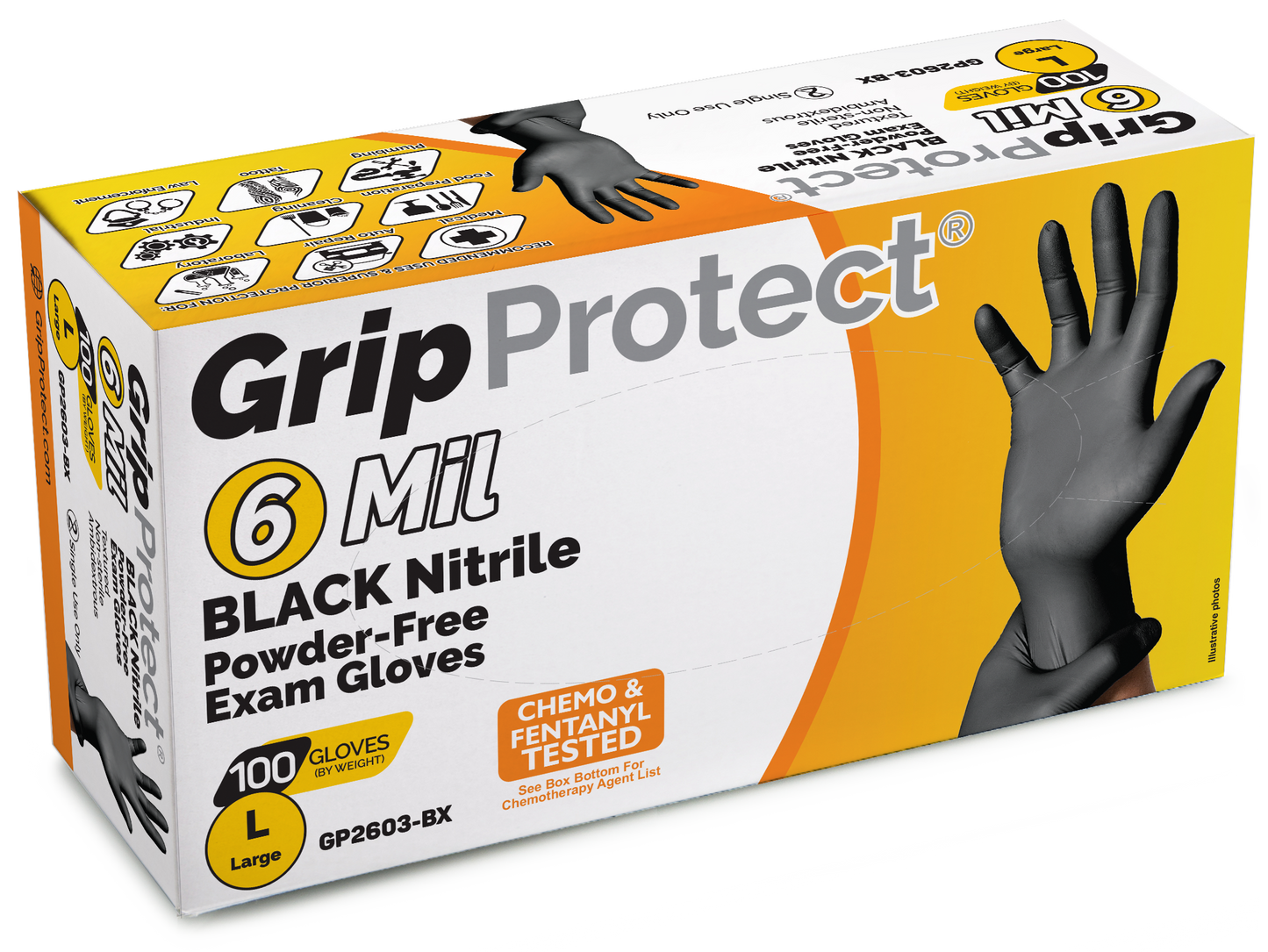 6 MIL POWDER FREE NITRILE GLOVES - 10 Boxes of 100