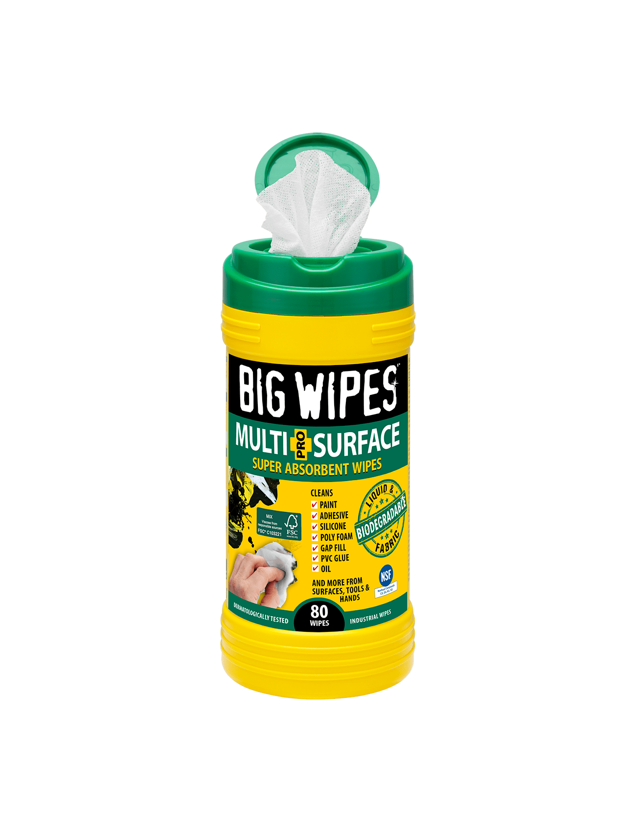 BIG WIPES™ HAND WIPES - 80 Wipes per Tub