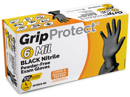 6 MIL POWDER FREE NITRILE GLOVES - 10 Boxes of 100