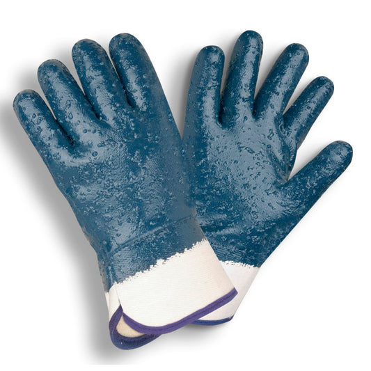 ROUGH NITRILE JERSEY GLOVE FULL DIP W/ CUFF - Pack of 12