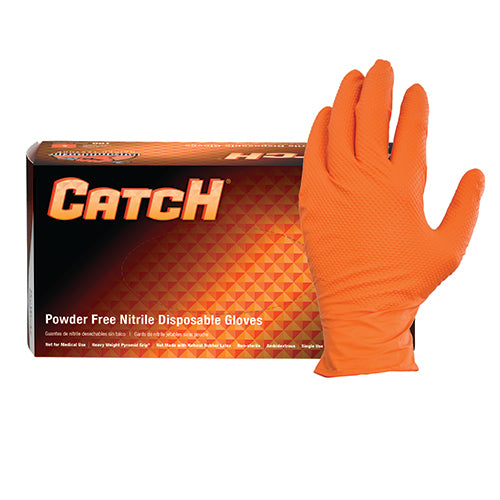 8 MIL DIAMOND GRIP ORANGE NITRILE GLOVES - Case of 1000