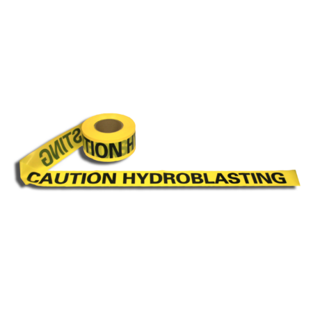 CAUTION HYDROBLASTING Barricade Tape - Yellow