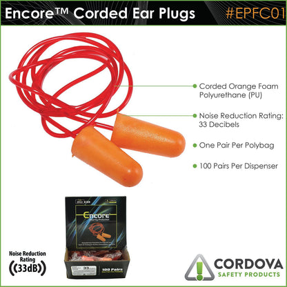 POLYURETHANE FOAM EAR PLUGS - CORDED AND UNCORDED